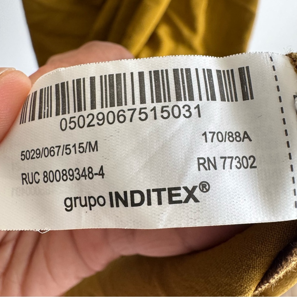 Zara Draped Midi Dress Olive Green Gold Hardware Sleeveless Minimalist Chic M - Picture 9 of 12